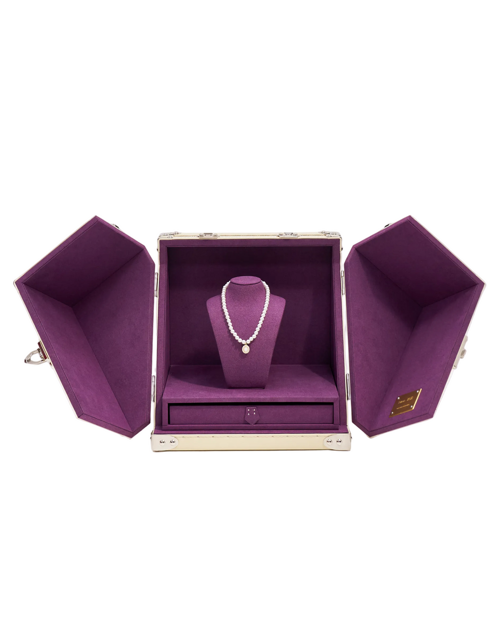 سلك أوروم · صندوق القلادة الفاخرة - فضي لامع