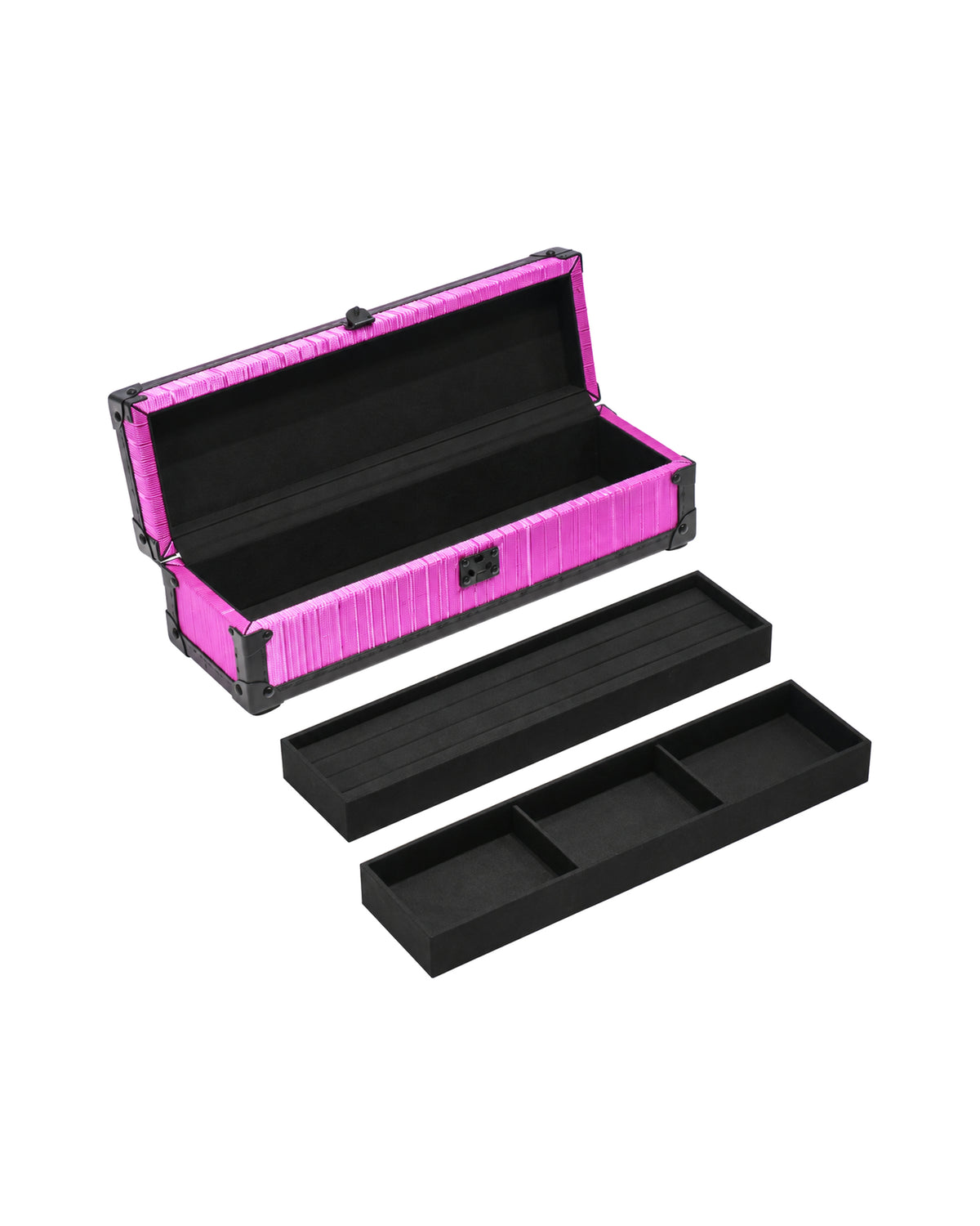 Divided trays lifted out of the rose shadow jewellery box, SIRAE Dubai
