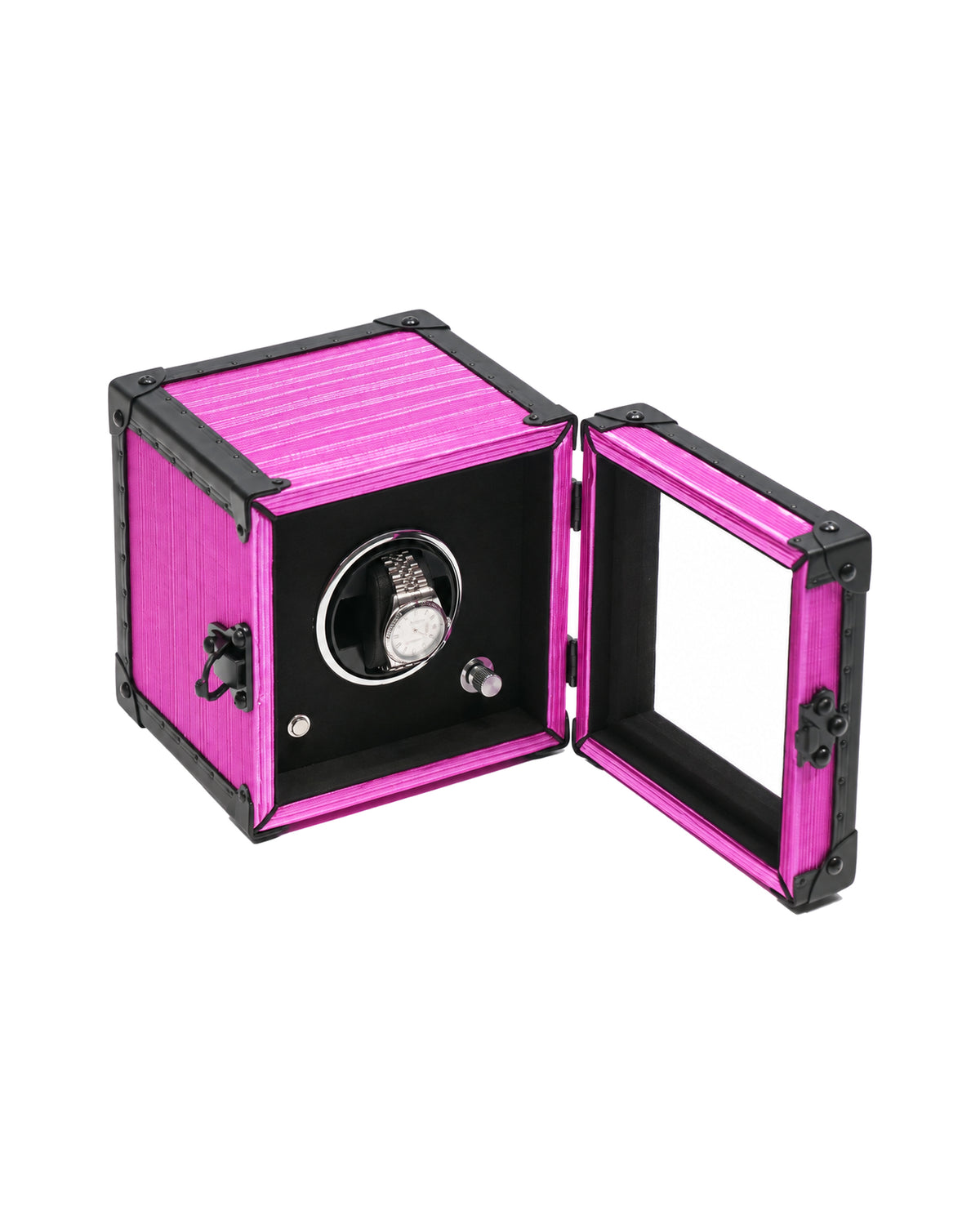 Rose Shadow watch winder open with cushioned holder, SIRAE Dubai