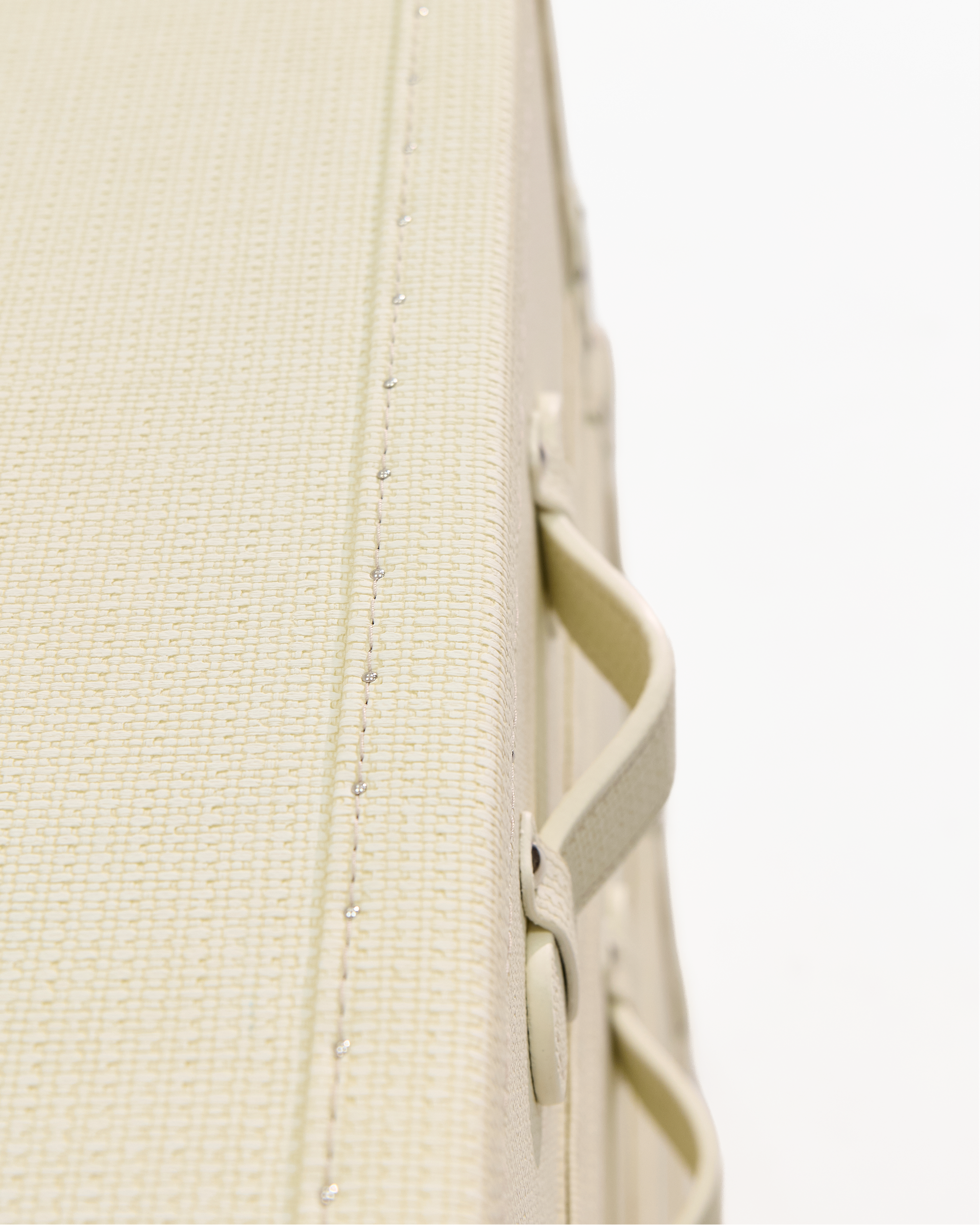 Suede-lined drawer interior of the SIRAE Cuir Luxe beige rotating cabinet