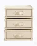Cuir Luxe Rotating Cabinet - Beige
