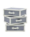 Cuir Luxe Rotating Cabinet - Blue & White