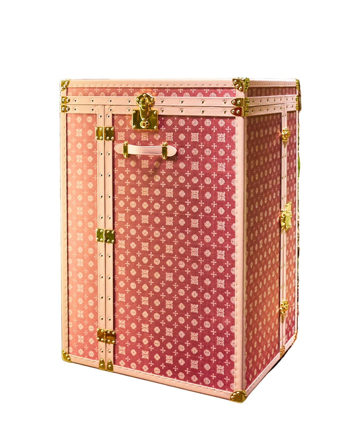 Copper wire surface detail on the Blossom Pink vanity trunk