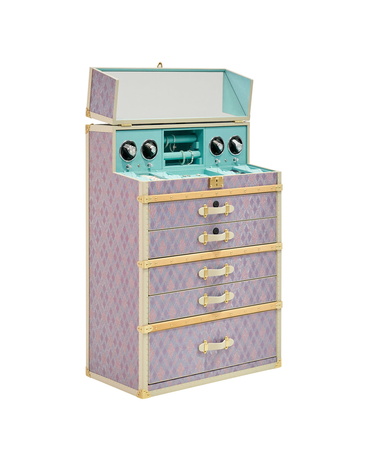 Lavender Aurum Wire watch winder and jewelry trunk by SIRAE